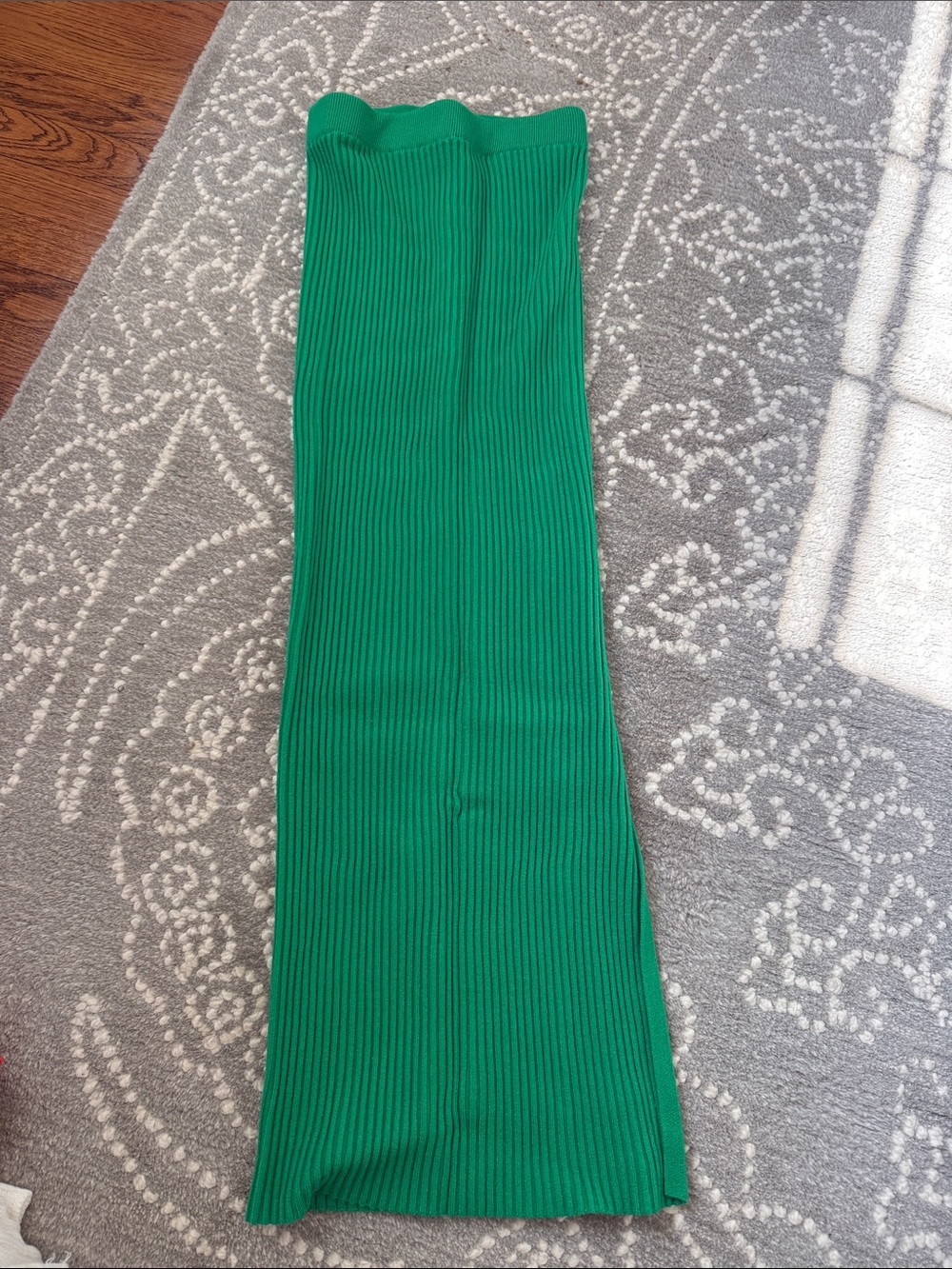Princess Polly Ribbed Green Maxi Skirt
